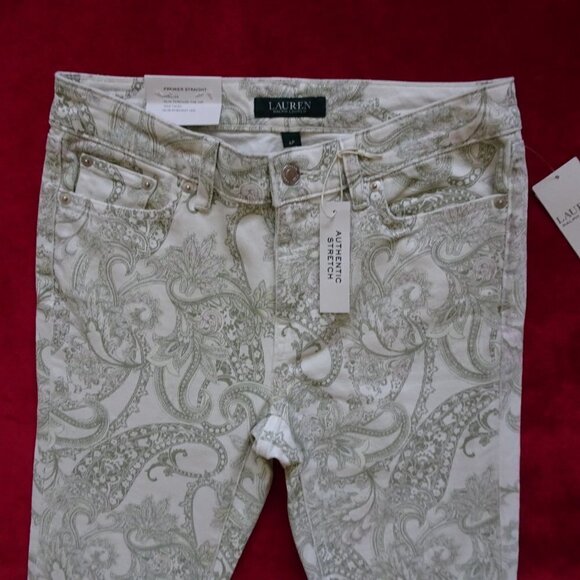 Ralph Lauren Print Jeans Women's Petite Size 4P Straight Leg Slim - Picture 2 of 9